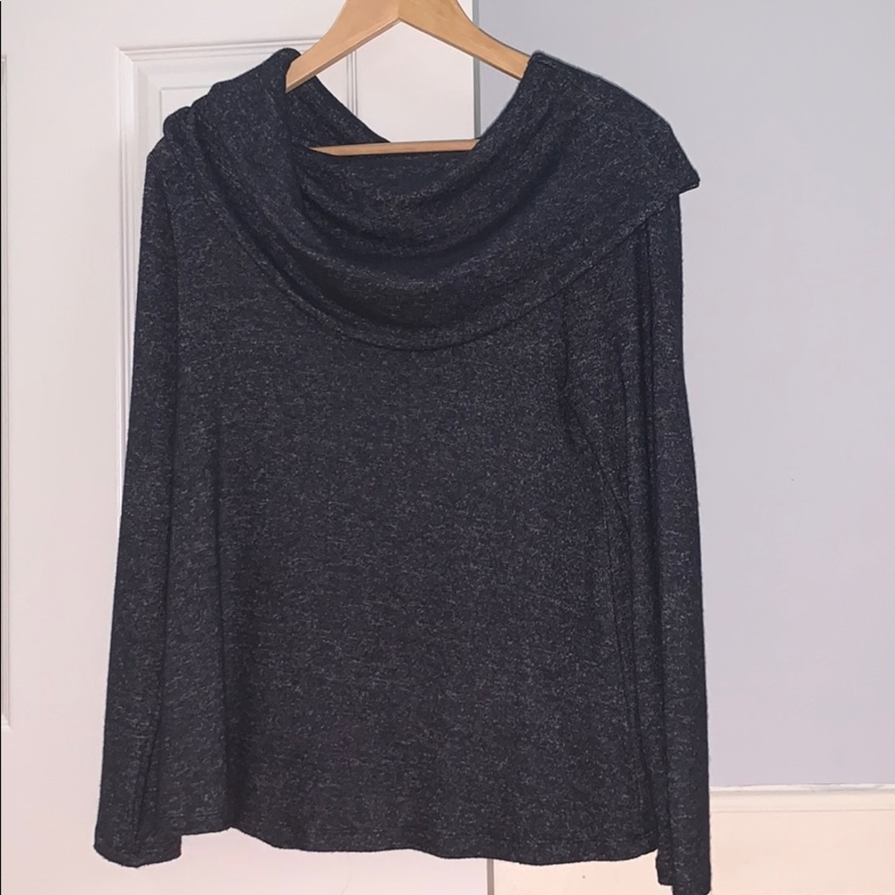 cowl neck/off the shoulder gray sweater